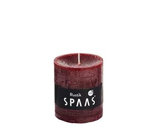 Spaas Rojo Vino 8 Velas rústicas sin Perfume de 68/80 mm, ± 30 Horas, Color, Cera de parafina, 68 mm