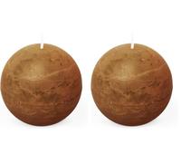 Spaas Vela esférica rústica 80 mm 24 h, coñac (Paquete de 2)