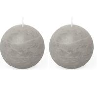 Spaas Vela esférica rústica 80 mm 24 h, gris claro (Paquete de 2)