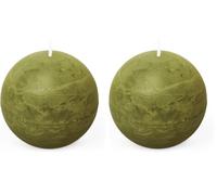 Spaas Vela esférica rústica 80 mm 24 h, verde oliva (Paquete de 2)
