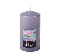 Spaas Vela perfumada en forma de cilindro de 80/150 mm, ± 65 horas, diseño de nenúfares, color gris