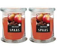 Spaas Vela perfumada en tarro doméstico, 60 horas, manzana y canela (Paquete de 2)