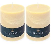 Spaas Vela pilar rústica, 100/130 mm, 95 h, color marfil (Paquete de 2)