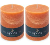 Spaas Vela pilar rústica, 100/130 mm, 95 h, color naranja (Paquete de 2)
