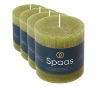 Spaas Vela pilar rústica 70/70 mm 25 h, verde oliva (Paquete de 4)