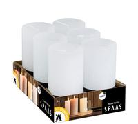 Spaas - Velas de Cera de parafina (6 Unidades, 70 x 130 mm), Color Blanco