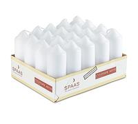 SPAAS - Velas de pilar blancas - Paquete de 20 velas de pilar a granel de 1.5 x 4 pulgadas, velas de cena sin goteo | Velas de pilar sin perfume para decoración del hogar, conmemoración, vigilia