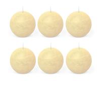 Spaas Velas esféricas (6 Unidades, diámetro, Cera de parafina, sin Perfume), Color Marfil, Crema, D 80 mm x H 80 mm, 6