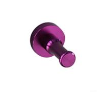 Space Aluminum Single Hook Wall Mounted Coat Hanger for Bathroom Kitchen Bedroom Door Heavy Duty Rust Hat Bag Key Organizer Red Purple Orange Gold Green Black (Morado)