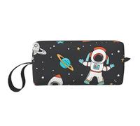 Space Astronaut Star - Bolsa de maquillaje resistente al agua, organizador de artículos de aseo de viaje para mujeres y hombres, bolsa de almacenamiento de cosméticos Galaxy Planet con cremallera