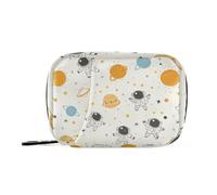 Space Astronauts Planets - Bolsa médica con compartimentos desmontables, práctico organizador de píldoras medicinales