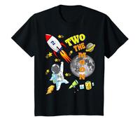 Space Birthday Two The Moon, cumpleaños de 2 años para niños Camiseta