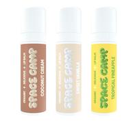 Space Camp Wellness Jumbo - Bálsamo labial Pool Club, paquete variado de bálsamo saborizado (piña tropical, vainilla dulce y crema de coco), paquete de 3