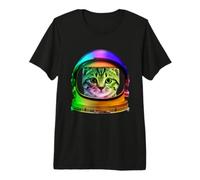 Space Cat Astronaut In Galaxy Funny Cats Lover Camiseta Premium
