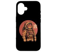 Space Cat Good Luck Japonés 1950 Retro Estética Kawaii Carcasa para iPhone 16