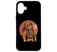 Space Cat Good Luck Japonés 1950 Retro Estética Kawaii Carcasa para iPhone 16 Plus