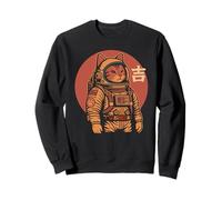 Space Cat Good Luck Japonés 1950 Retro Estética Kawaii Sudadera