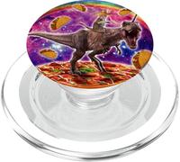 Space Cat Lover Riding Dinosaurio T Rex Unicorn Pizza Taco PopSockets PopGrip para MagSafe