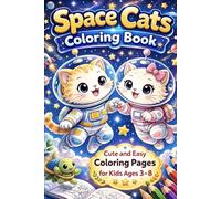 Space Cats Coloring Book for Kids: Cute and Easy Kawaii Cat Coloring Pages for Toddlers and Kids Ages 3-8