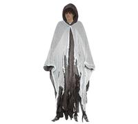 Space Cloak Halloween - Sindone Mesh espeluznante, Capo White Spooky Party | Vestido de disfraz largo al suelo, ropa con capucha para adultos con estilo fantasmal, ideal para juegos de rol,