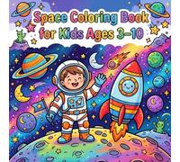 Space Coloring Book for Kids Ages 3-10: 50 Fun and Easy Coloring Pages Featuring Planets, Rockets, Astronauts, Stars, Galaxies, and Space Adventures for Ages 3-10