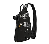 Space Corgi - Mochila cruzada estampada para hombres y mujeres, para caminar al aire libre, viajes, Negro -, Talla única