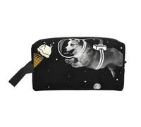 Space Corgi - Neceser de viaje con estampado de corgi para hombres, bolsa de cosméticos de gran capacidad para mujer, White, Talla única