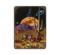 Space Cowboys - Póster cósmico retro de futurismo vintage, letrero de metal de estaño, arte elegante, pintura de hierro, bar, cueva de personas, cafetería, garaje, póster decorativo de pared, 30 x 40