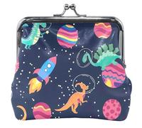 Space Dinosaurs - cartera de piel personalizado para mujer, diseño de cartera con hebilla y cierre de beso para niñas, Space Dinosaurs Navy, UNITALLA, Space Dinosaurs Navy, UNITALLA, Classic