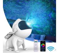 SPACE DOG proyector de Galaxia de Cielo Estrellado Inteligente con Control Remoto y aplicación | Altavoz Bluetooth Incorporado con Ruido Blanco para niños (Wi-Fi)