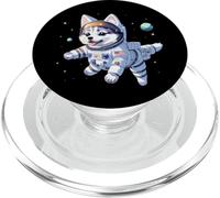 Space Dog Siberian Husky Cute Puppy Astronaut Galaxy Graphic PopSockets PopGrip para MagSafe