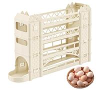 Space-Efficient Egg Storage, Space-Saving Egg Holder Storage, Rolling Fridge Egg Storage, Kitchen Dispenser Roll Down, 34,5 x 22,5 x 8 Cm, / 13,58 x 8,86 x 3.15 in, for Kitchen Table Fridge, Beige