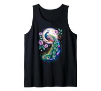Space Flowers Pavo Real Pavos Reales Camiseta sin Mangas