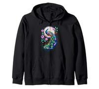 Space Flowers Pavo Real Pavos Reales Sudadera con Capucha
