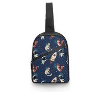 Space Foxes Cats Astronaut Sling Bag Crossbody Hombro Viaje Cofre Mochila Plegable Daypack Para Deportes Compras Senderismo