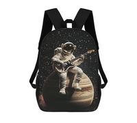Space Guitar Hero Astronaut Playing Electric Guitar on Jupiter! Mochila Escolar Infantil De 17 Pulgadas Con Estampado 3D De Películas De Anime Para Niños, Mochila De Viaje, Mochila Escolar Infantil
