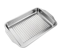 Space Home - Bandeja Horno Ondulada 40 cm - Rustidera de Horno de Acero Inoxidable - Bandeja para Asar - Fuentes de Horno Universal - Fuente para Asar - 40x30 cm