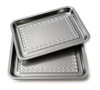 Space Home - Bandeja para Servir Rectangular Llana - Acero Inoxidable - Set de 2-36 x 27