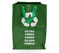 Space Home - Bolsas Reciclaje con Asa - Bolsas Reciclaje Basura Colores - Contenedores de Reciclaje - Sistema de Reciclaje para Vidrio - Verde