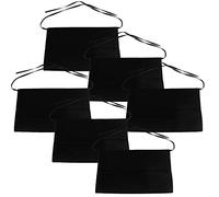 Space Home - Delantal de Camarero con Bolsillo Delantero - Mandil Ajustable para Restaurante, Camarero, Repostería - Delantal de Cocina Corto - Mandil Hombre o Mujer - 54 x 34 cm - Set de 6 - Negro