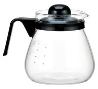 Space Home - Jarra Cristal Pequeña apta para Microondas - Tetera de Cristal Térmico - Jarra Leche Melita con Tapa - Tetera para Microondas - para Café, Leche y Té - 1000 mL