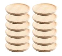 Space Home - Platos de Madera para Pulpo - Plato para Servir Aperitivos, Jamón, Queso, Embutidos o Pizza - Platos de Presentación - Set de 12 - Diámetro 18 cm