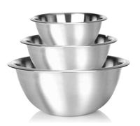 Space Home - Set de 3 Cuencos de Acero Inoxidable - Boles de Cocina Multiusos - Bol Ensaladera, Mixing Bowl, Bol de Repostería