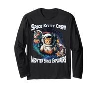 Space Kitty Crew Meowter Space Explorers Lindo Gatito cósmico Manga Larga