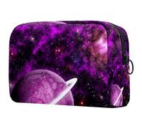 Space Man Universe - Bolsa de maquillaje pequeña con cremallera, bolsa de aseo portátil, organizador de maquillaje para mujeres y niñas, Multicolor 07, 18.5x7.5x13cm/7.3x3x5.1in