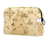 Space Man Universe - Bolsa de maquillaje pequeña con cremallera, bolsa de aseo portátil, organizador de maquillaje para mujeres y niñas, Multicolor 03, 18.5x7.5x13cm/7.3x3x5.1in