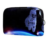 Space Man Universe - Bolsa de maquillaje pequeña con cremallera, bolsa de aseo portátil, organizador de maquillaje para mujeres y niñas, Multicolor 01, 18.5x7.5x13cm/7.3x3x5.1in