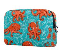 Space Man Universe - Bolsa de maquillaje pequeña con cremallera, bolsa de aseo portátil, organizador de maquillaje para mujeres y niñas, Multicolor 05, 18.5x7.5x13cm/7.3x3x5.1in