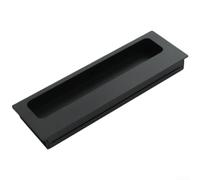 Space - Manija oculta de aluminio para gabinete, bronce cepillado, color negro mate, para armario de cocina, puerta corrediza, montaje empotrado, color gris, 4.92 pulgadas (E*2)