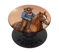 Space Mars Cowboy Adventure Western Sci-Fi Art PopSockets PopGrip Adhesivo